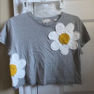 Cropped T-shirt with daisy